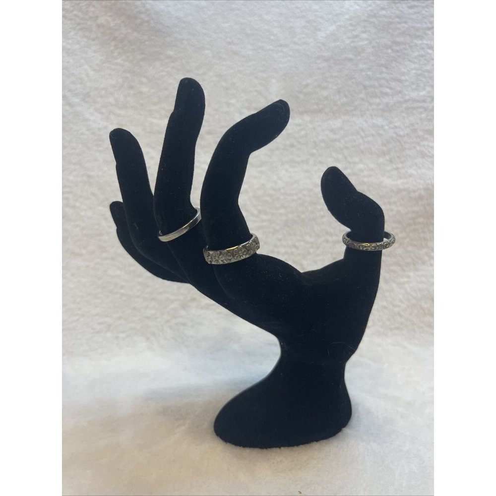 Set of 3‎ size 6 1/4 metal alloy ring stack bundle